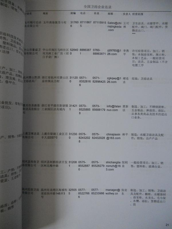 中國衛(wèi)浴企業(yè)黃頁可開展精準營銷，電話營銷、郵件營銷、傳真營銷等等多管齊下，圓您銷售冠軍夢