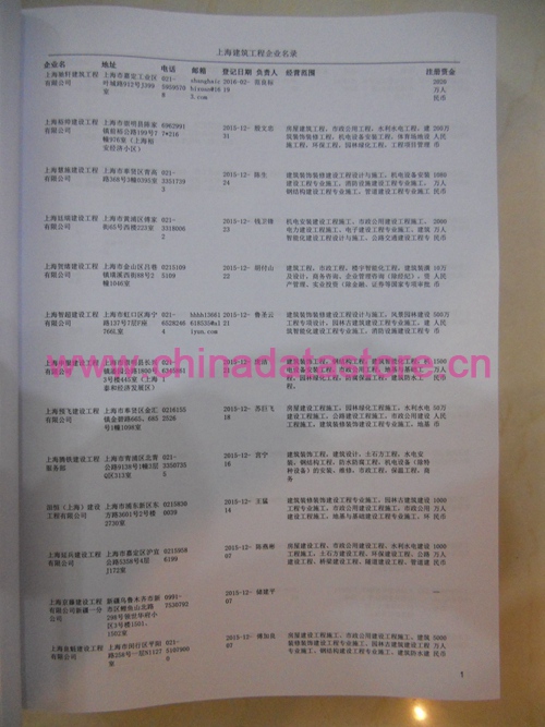 上海建筑工程企業(yè)黃頁(yè)收錄了最新的上海建筑工程企業(yè)名單，具有極高的營(yíng)銷價(jià)值，實(shí)實(shí)在在提高銷售業(yè)績(jī)