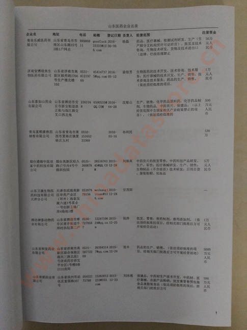 山東醫(yī)藥企業(yè)黃頁收錄了最新的山東醫(yī)藥企業(yè)名單，具有極高的營銷價(jià)值，實(shí)實(shí)在在提高銷售業(yè)績